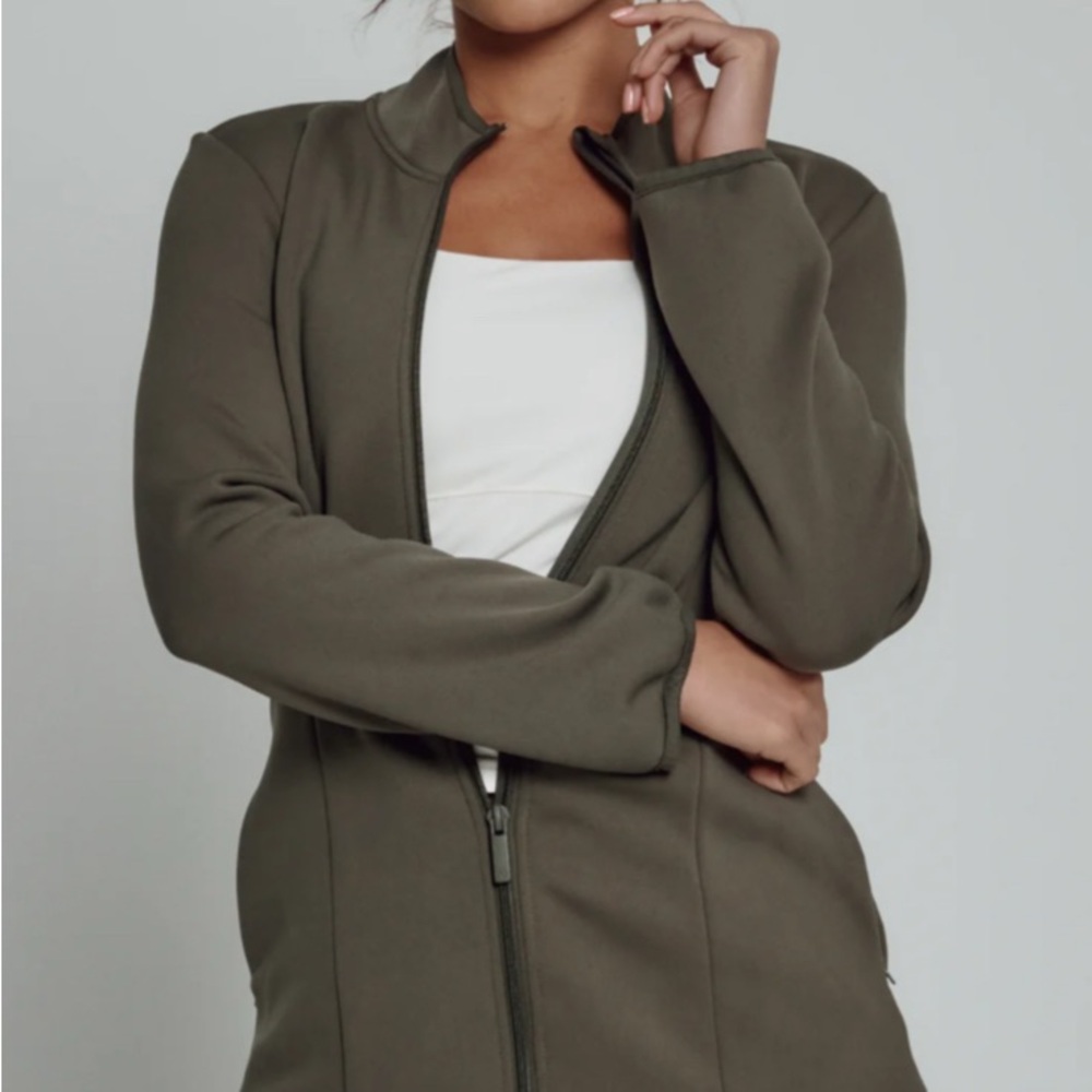 7Diamonds Women's Julien Longline Olive Green Jacket